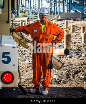 Marcus Hook, NJ, construction de raffineries industrielles. Banque D'Images