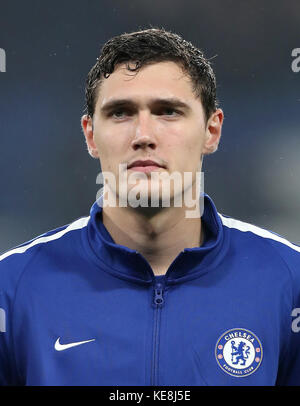 Andreas Christensen, de Chelsea, lors du match de l'UEFA Champions League, groupe C, à Stamford Bridge, Londres. Banque D'Images