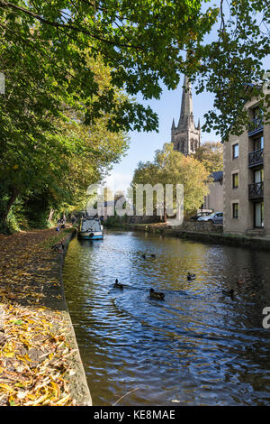 Points de vue le long du Canal de Lancaster dans le centre de Lancaster Banque D'Images