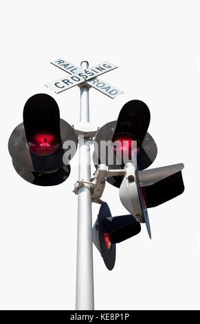 Signal de passage à niveau. Isolées. Banque D'Images