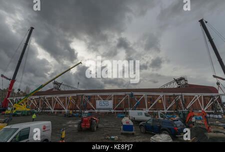 L'Archibald Leitch conçu au peuplement principal est remplacé Murrayfield dans la reconstruction des Cœurs' terrain de football, Édimbourg, Écosse, Royaume-Uni Banque D'Images