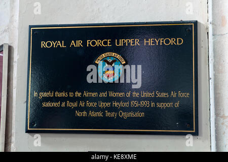 Royal Air Force Memorial, Eglise St Mary, Upper Heyford, Oxfordshire, England, UK Banque D'Images