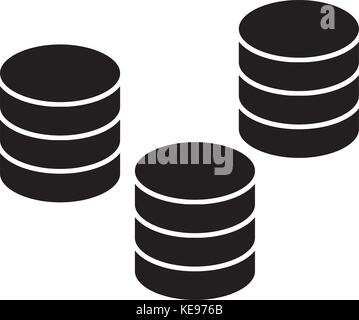 L'icône de piles 3 pièces, vector illustration, signe sur fond isolé Illustration de Vecteur