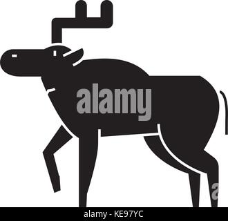 Icône de l'ELK, vector illustration, signe sur fond isolé Illustration de Vecteur