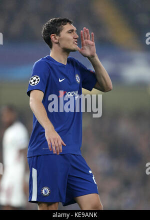 Andreas Christensen, de Chelsea, lors du match de l'UEFA Champions League, groupe C, à Stamford Bridge, Londres. Banque D'Images