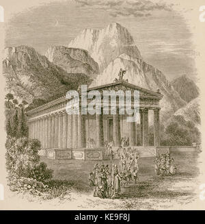 Le Temple d'Apollon à Bassae, restauré à partir d'un design by F Taylor Christopher Wordsworth 1882 Banque D'Images
