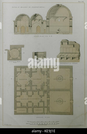 Thermes de Mahomet II Constantinople Texier Charles 1864 Banque D'Images