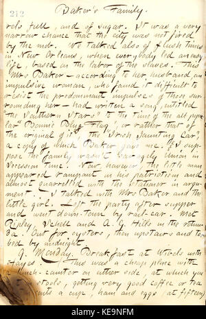 Thomas Butler Gunn Diaries Volume 21, page 229, 8 février 1863 Banque D'Images