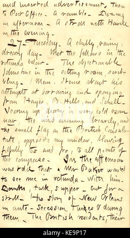 Thomas Butler Gunn Diaries Volume 22, page 45, le 26 janvier 1863 Banque D'Images
