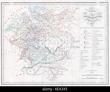 1835 Malte Brun Plan de la Confédération allemande Banque D'Images