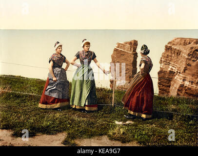 Costumes traditionnels, Helgoland, German Bight, ca. 1897 Banque D'Images