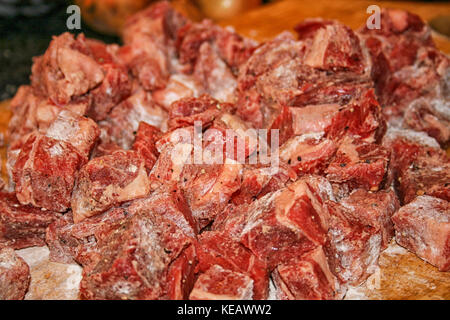 Des morceaux de viande en close up Banque D'Images