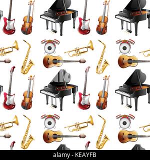 Des différents types d'instruments de musique Illustration de Vecteur