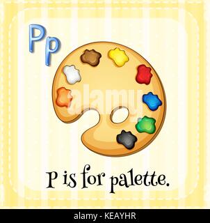 L'alphabet P est pour la palette Illustration de Vecteur