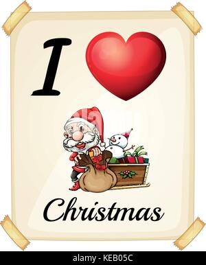 Illustration de l'amour je signe de Noël Illustration de Vecteur