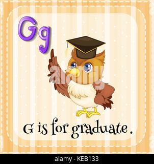 Alphabet flashcard g est aux études supérieures Illustration de Vecteur
