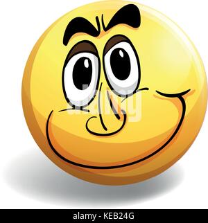 Heureux face à la ronde balle jaune Illustration de Vecteur