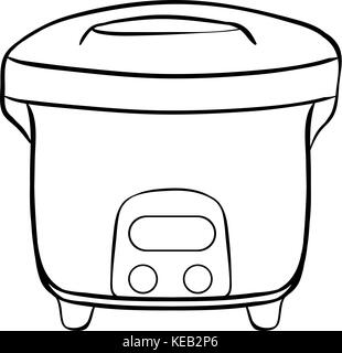 Close up cuiseur à riz électrique Illustration de Vecteur