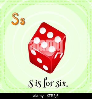 Jeu de lettre s'est pour six Illustration de Vecteur