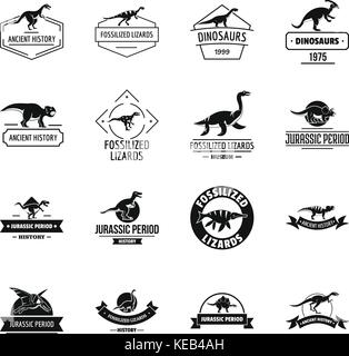 Logo icons set de dinosaures, le style simple Illustration de Vecteur