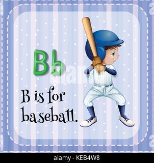 Jeu de lettre b est pour le baseball Illustration de Vecteur