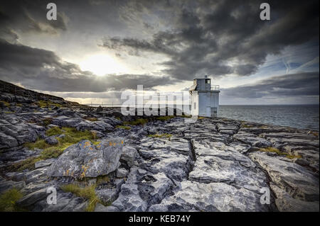 Black head lighthouse, le Burren, co clare, Ireland Banque D'Images