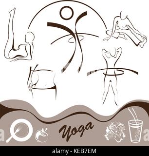 Yoga, définir l'icône, logos vector illustration Illustration de Vecteur