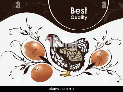 Le poulet et les œufs Illustration de Vecteur