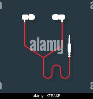 Casque rouge et blanc Illustration de Vecteur