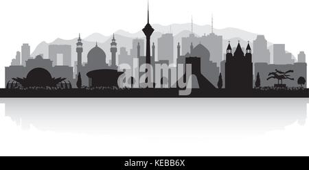 Iran Téhéran ville silhouette vector illustration Illustration de Vecteur