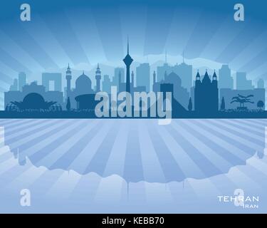 Iran Téhéran ville silhouette vector illustration Illustration de Vecteur