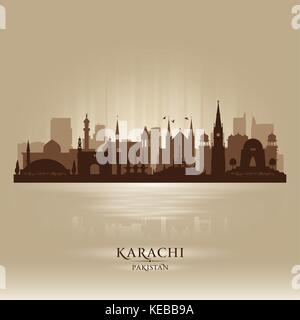 Karachi Pakistan city skyline silhouette vector illustration Illustration de Vecteur