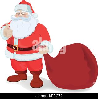 Le père Noël avec un gros sac. Illustration de Vecteur