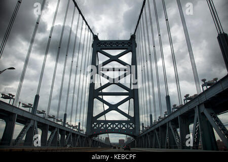 Benjamin Franklin Bridge à Philadelphie - USA Banque D'Images