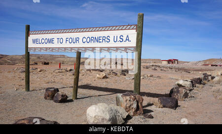 Les quatre coins est une région des États-Unis composé du coin sud-ouest du Colorado, le coin nord-ouest du Nouveau Mexique, le nord-est de c Banque D'Images