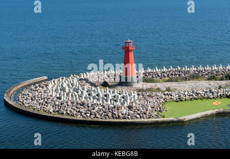 Phare à l'entrée du port de Gdansk Nowy Banque D'Images