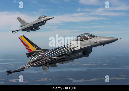 La force aérienne belge f16 de l'équipe d'affichage Banque D'Images