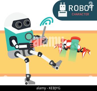 Dessin animé robot illustration design collection vector Illustration de Vecteur