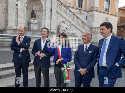 Campidoglio presentazione formule e Gran Premio di Roma capitale con la sindaca raggi, alejandro agas, Angelo sticchi damiani, roberto diacetti, Virginie raggi, meleo e frongia ***no web***Pas quotidiani*** Banque D'Images