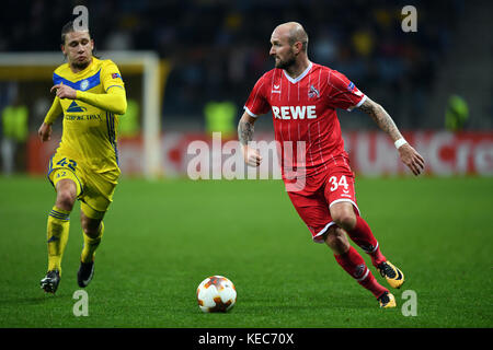 Barysaw, Biélorussie. 19 octobre 2017. Konstantin Rausch de Cologne en action lors du match de football en phase de groupes de la Ligue Europa entre le FC BATE Borisov et le 1. FC Cologne à Barysaw, Biélorussie, 19 octobre 2017. Crédit : Federico Gambarini/dpa/Alamy Live News Banque D'Images