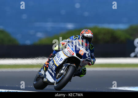 Circuit du Grand Prix de Phillip Island, Victoria, Australie. 20 octobre, 2017. 20 octobre 2017 : coureur espagnol Hector Barbera sur le NO8 d'Avintia Racing Ducati quitte la Sibérie pendant une session pratique d'angle à la MotoGP 2017 d'Australie à Phillip Island Grand Prix Circuit, Victoria, Australie. Bas Sydney/Cal Sport Media Credit : Cal Sport Media/Alamy Live News Banque D'Images