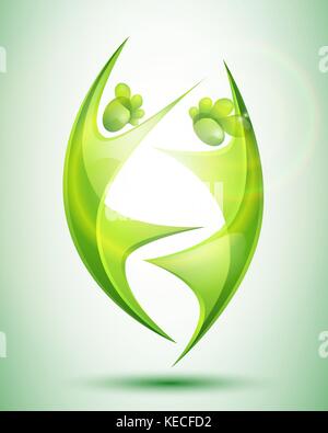 Danseurs vert Illustration de Vecteur