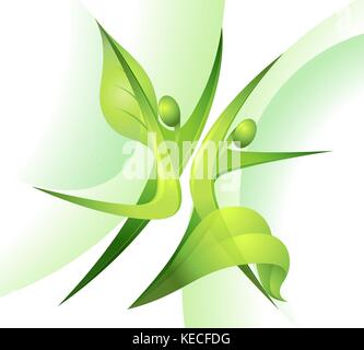 Danseurs vert Illustration de Vecteur