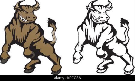Cartoon illustration mascotte bull Illustration de Vecteur