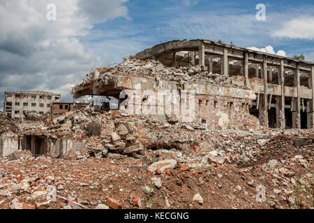 Ruines de l'usine de papier de Kalety, Silésie, Pologne. Banque D'Images