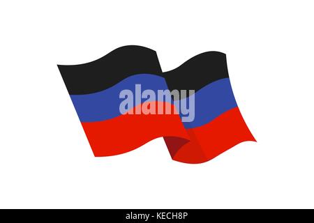 Vector illustration du drapeau de l'autonomie proclamée république populaire de donetsk sur fond blanc. Illustration de Vecteur