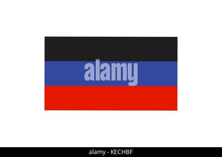 Vector illustration du drapeau de l'autonomie proclamée république populaire de donetsk sur fond blanc. Illustration de Vecteur