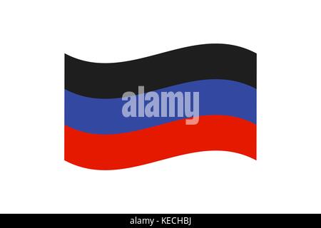 Vector illustration du drapeau de l'autonomie proclamée république populaire de donetsk sur fond blanc. Illustration de Vecteur