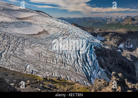 Alerce Glacier près de Refugio Otto Meiling, massif du Mont Tronador, Andes, Nahuel Huapi Nat. Parc, Patagonie, Argentine Banque D'Images