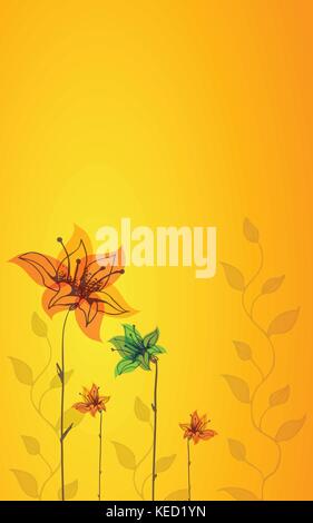 Belle couleur floral design card. Illustration de Vecteur